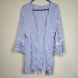 Blue Island Small Blue White Striped Dress